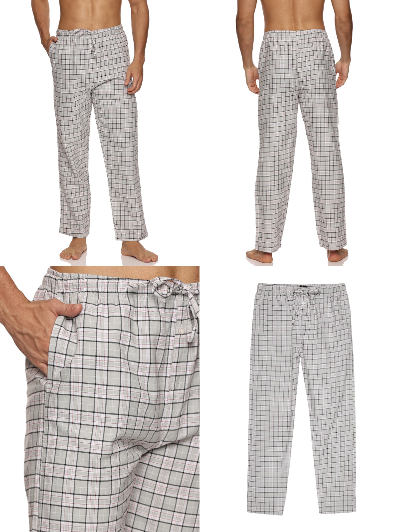 ENOVATE LONDON Men's Lounge Wear Checked Trousers Relaxed Fit