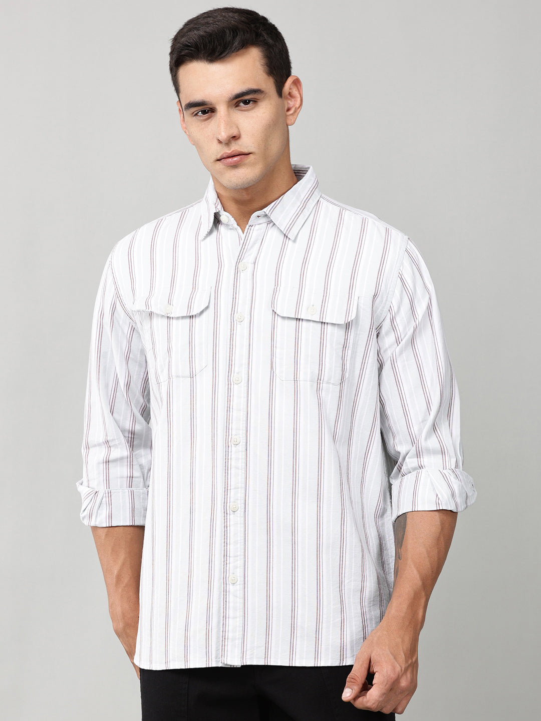 Slate Stripe Double Pocket Shirt