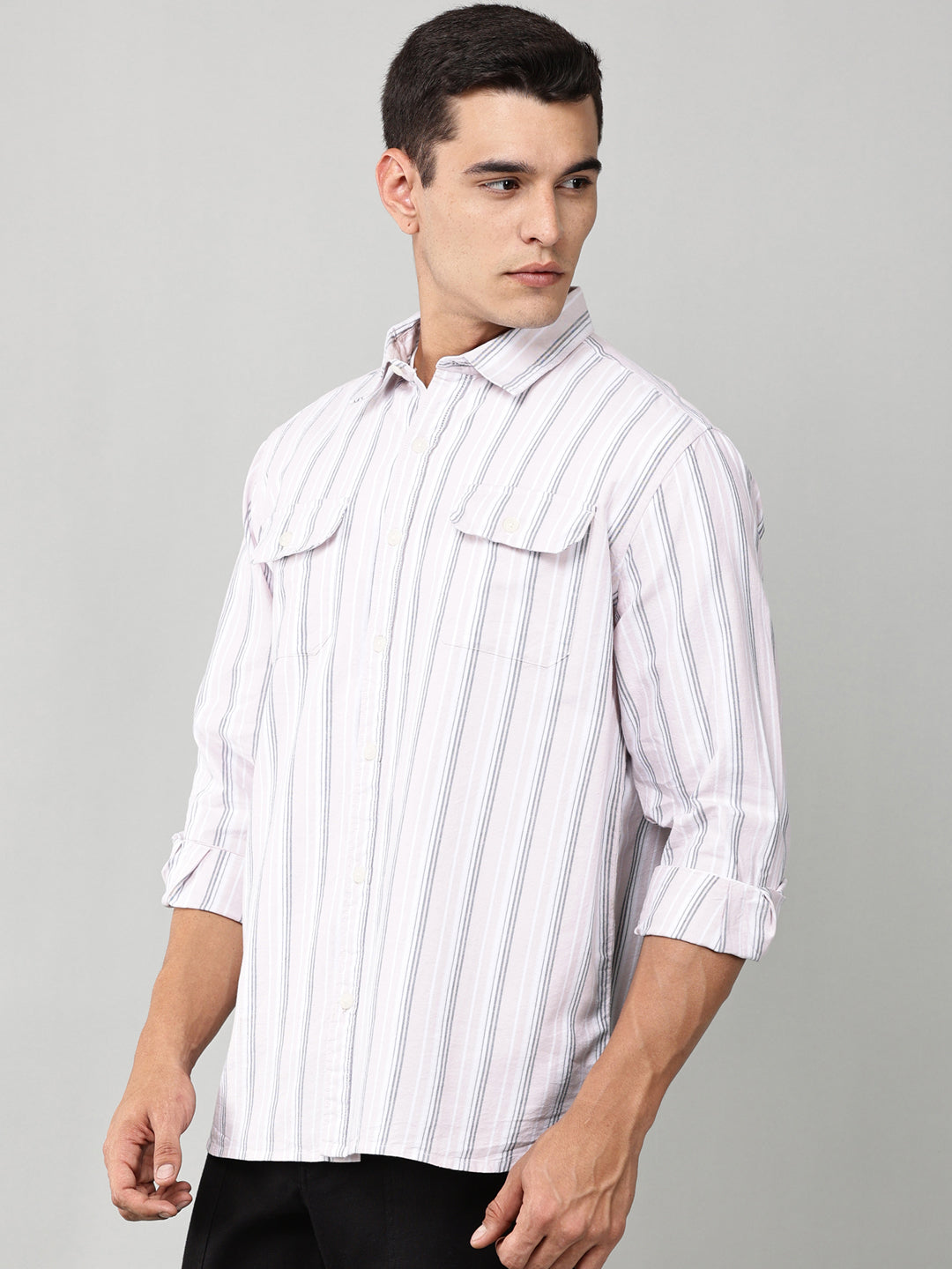 Slate Stripe Double Pocket Shirt