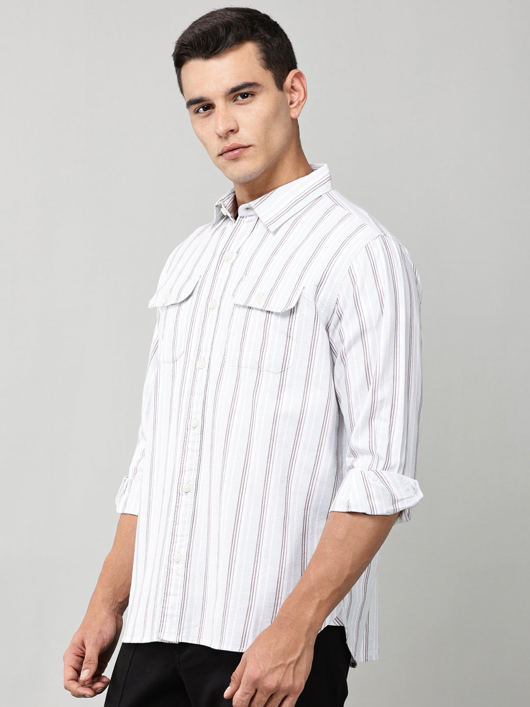 Slate Stripe Double Pocket Shirt