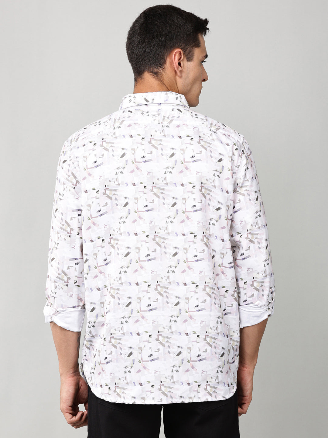 Abstract Print Double Pocket Shirt