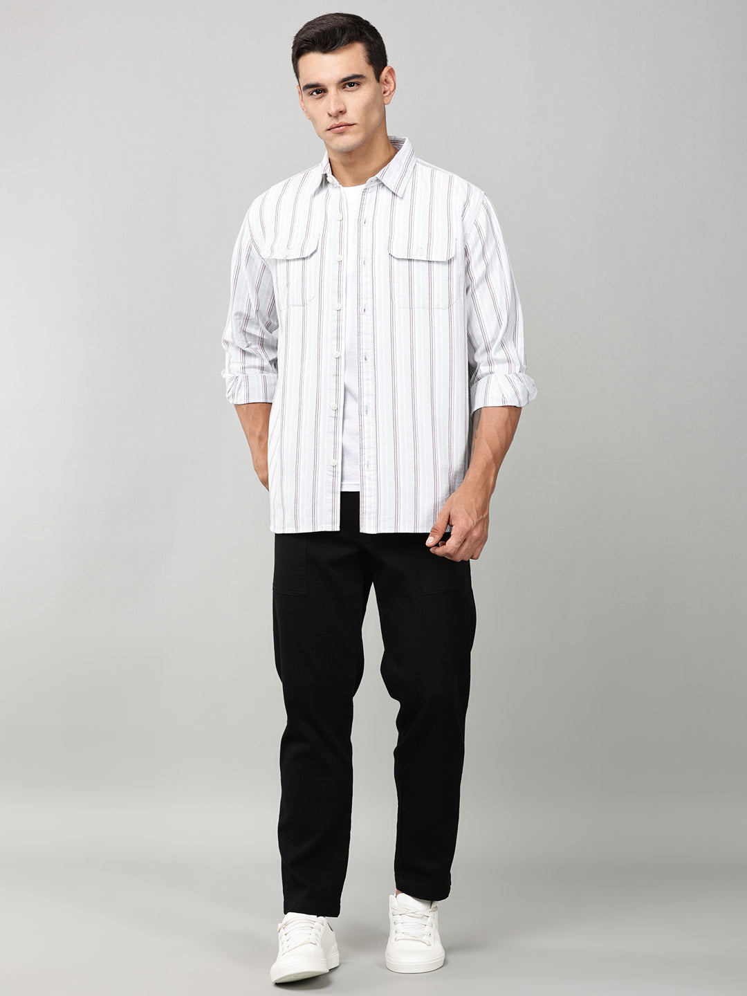 Slate Stripe Double Pocket Shirt