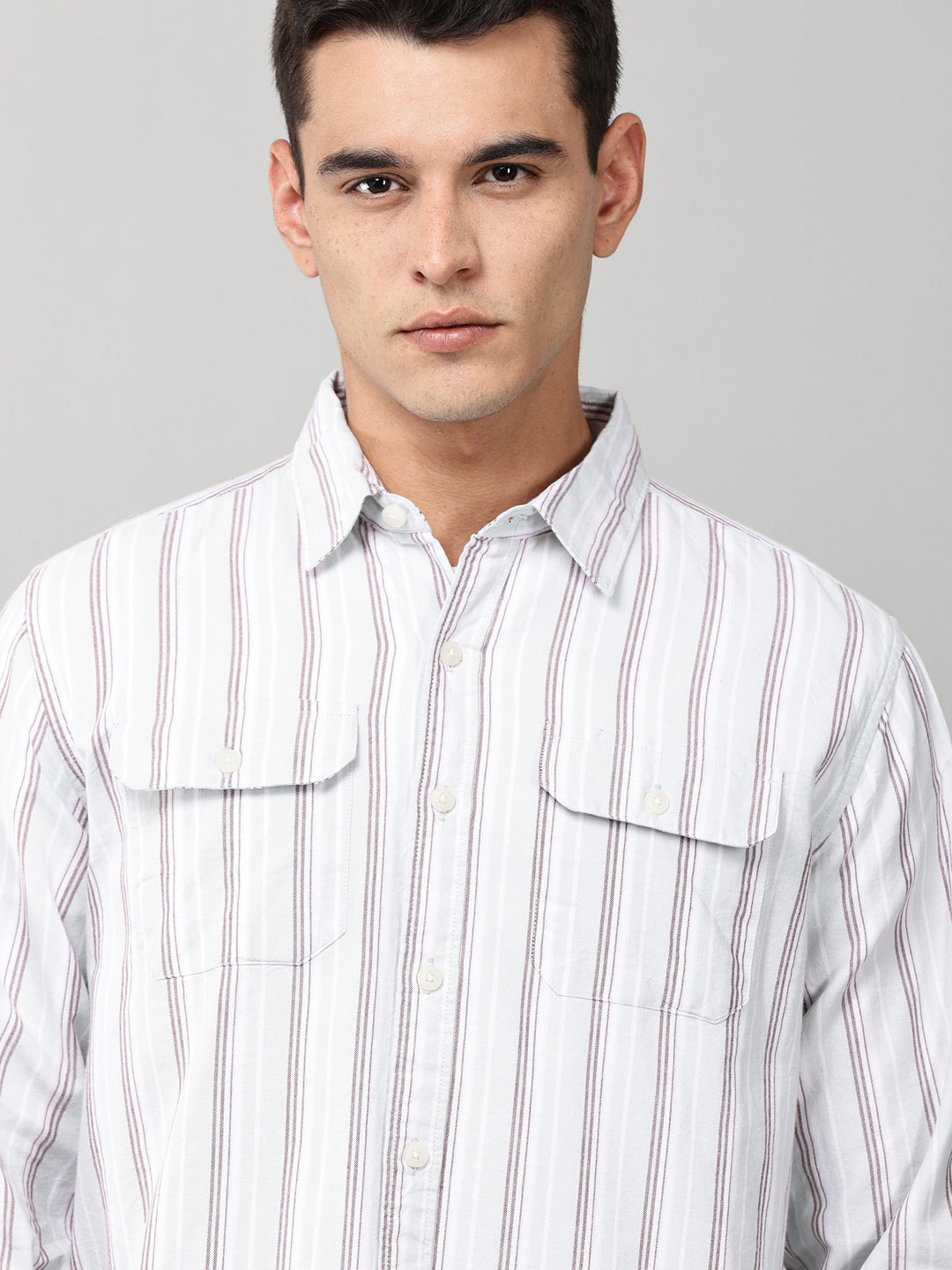 Slate Stripe Double Pocket Shirt