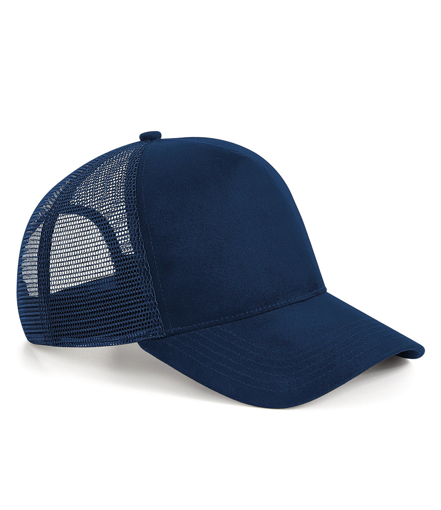 Suede Snapback Trucker Cap