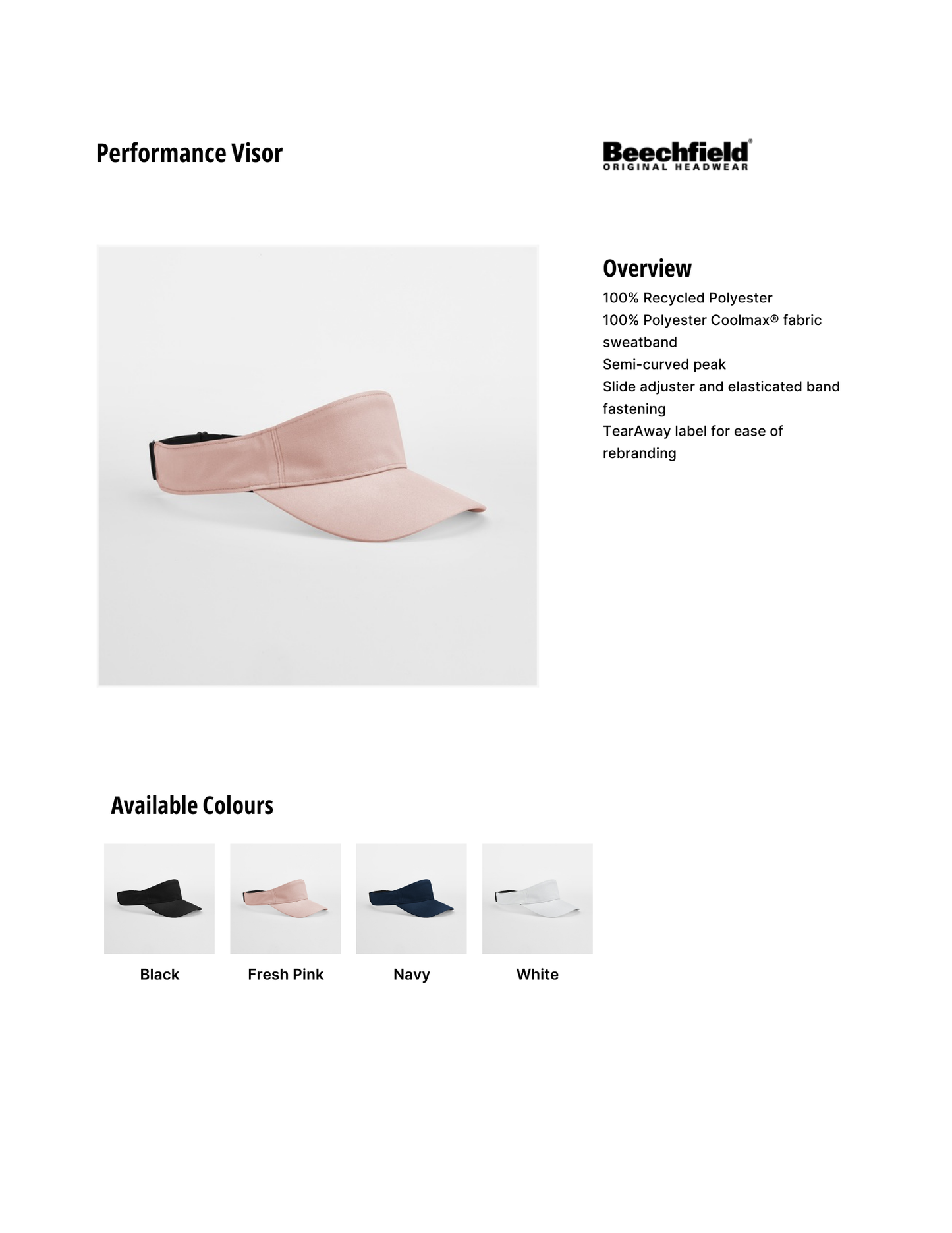 Performance Visor - Beechfield