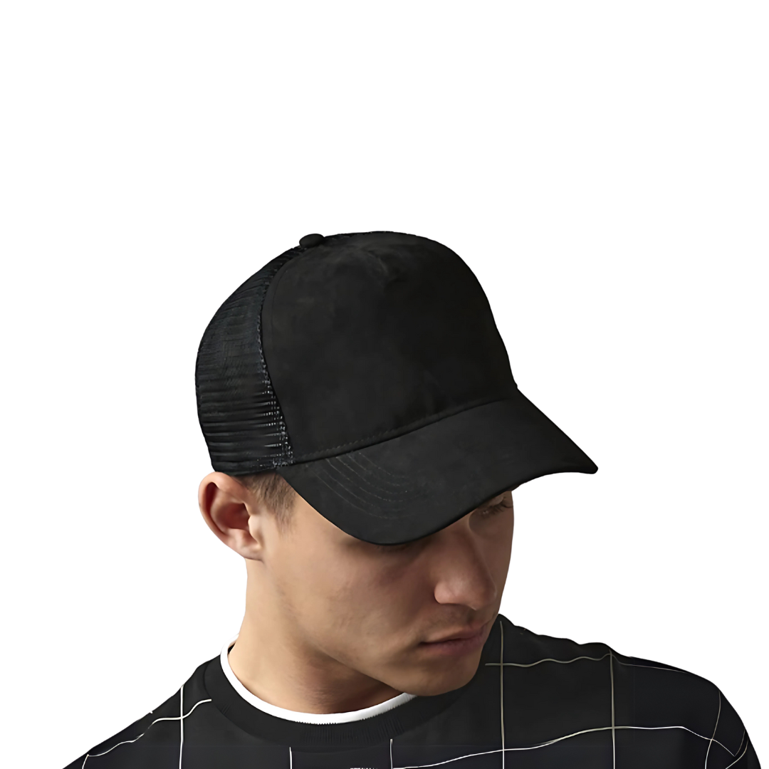 Suede Snapback Trucker Cap