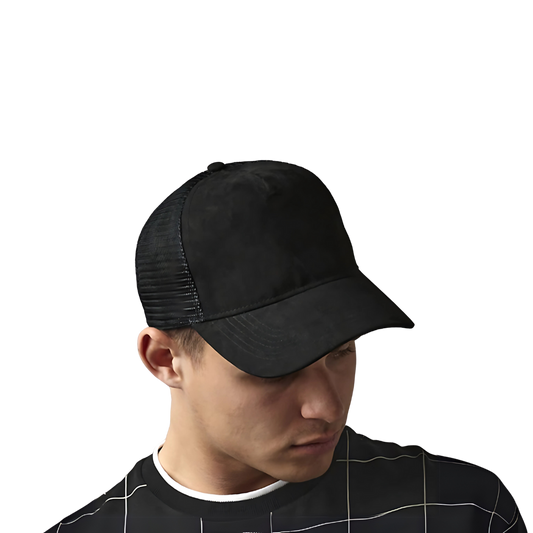 Suede Snapback Trucker Cap