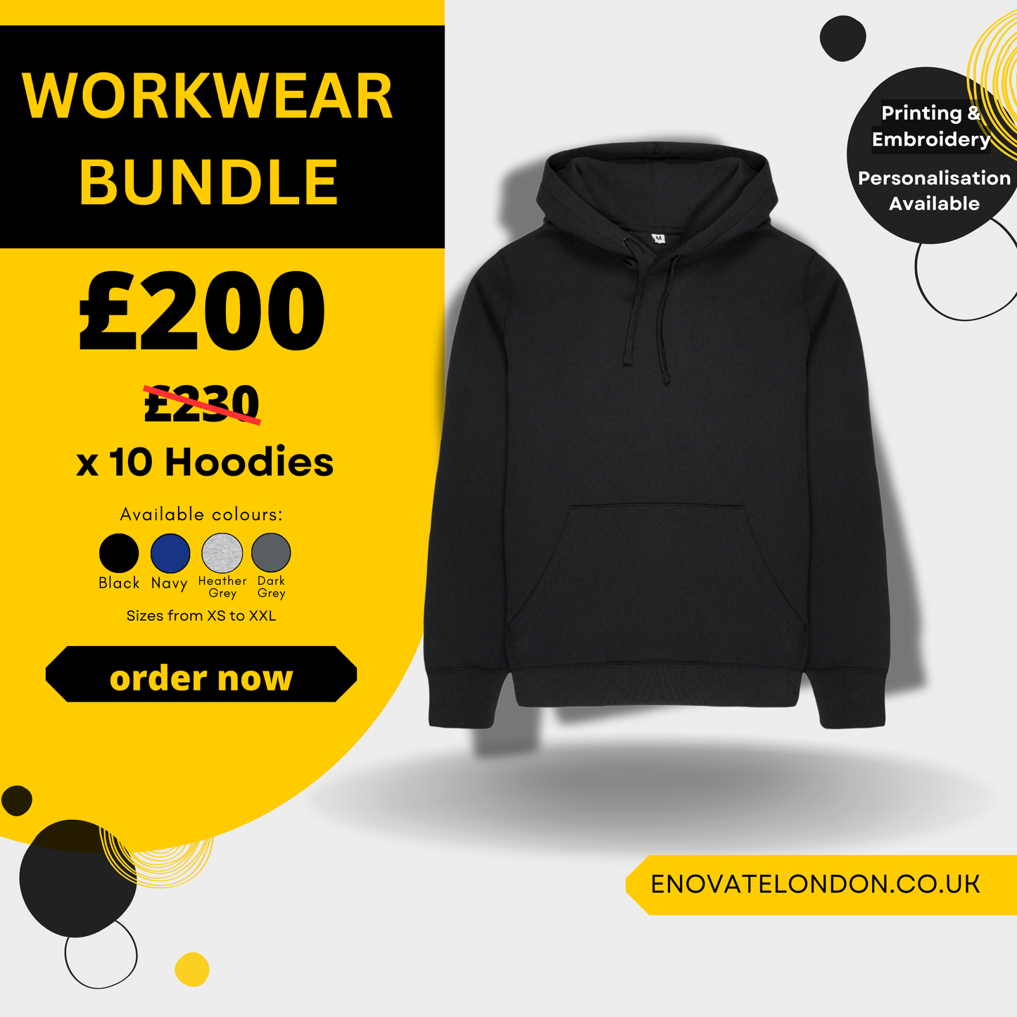 Winter Workwear Hoodie Bundle - 10 Pack