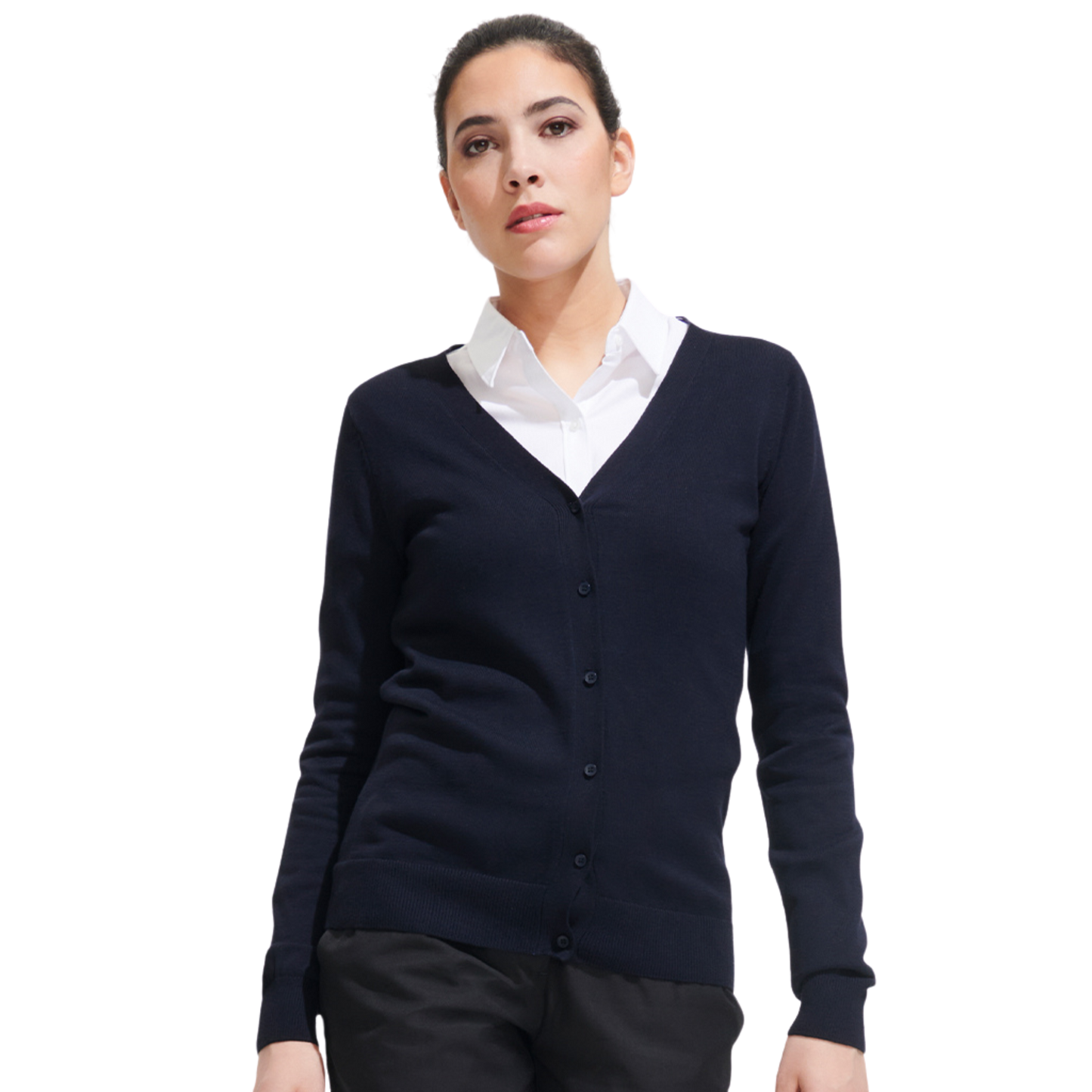 Ladies Cotton Acrylic V Neck Cardigan