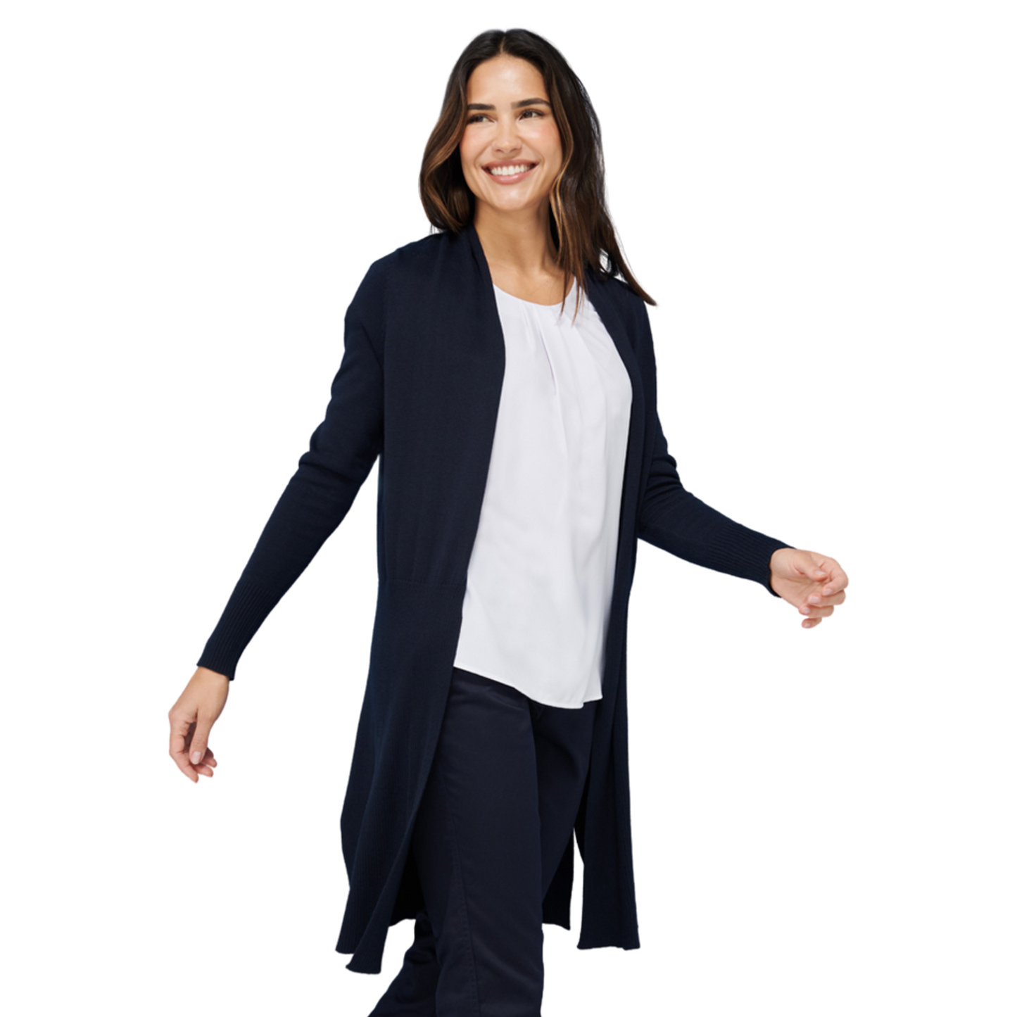 Ladies Longline Open Cardigan