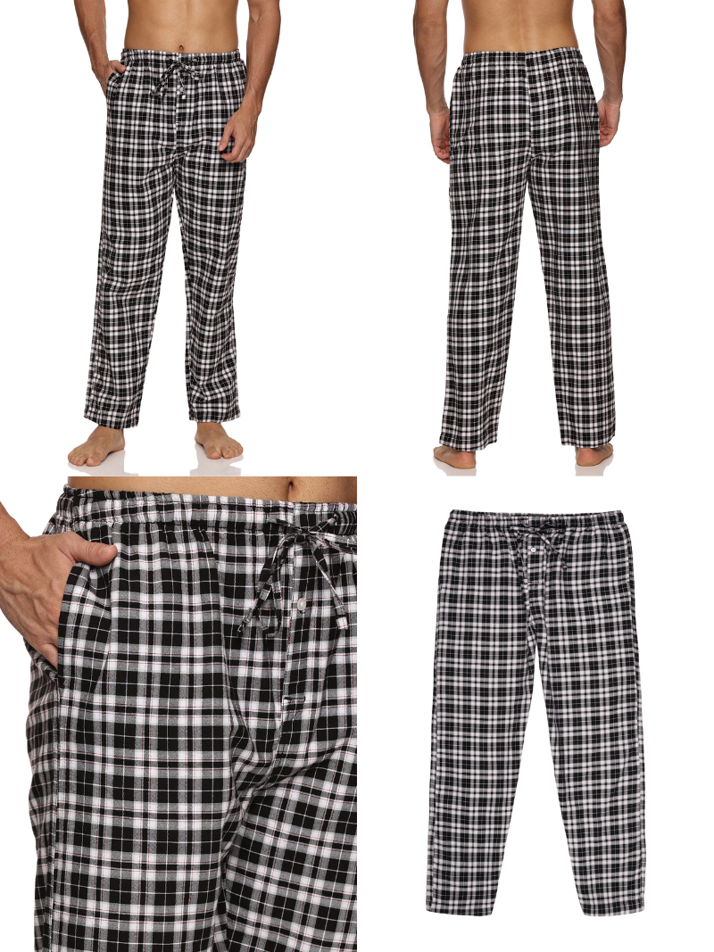 ENOVATE LONDON Men's Lounge Wear Checked Trousers Relaxed Fit