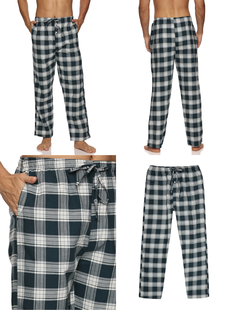 ENOVATE LONDON Men's Lounge Wear Checked Trousers Relaxed Fit