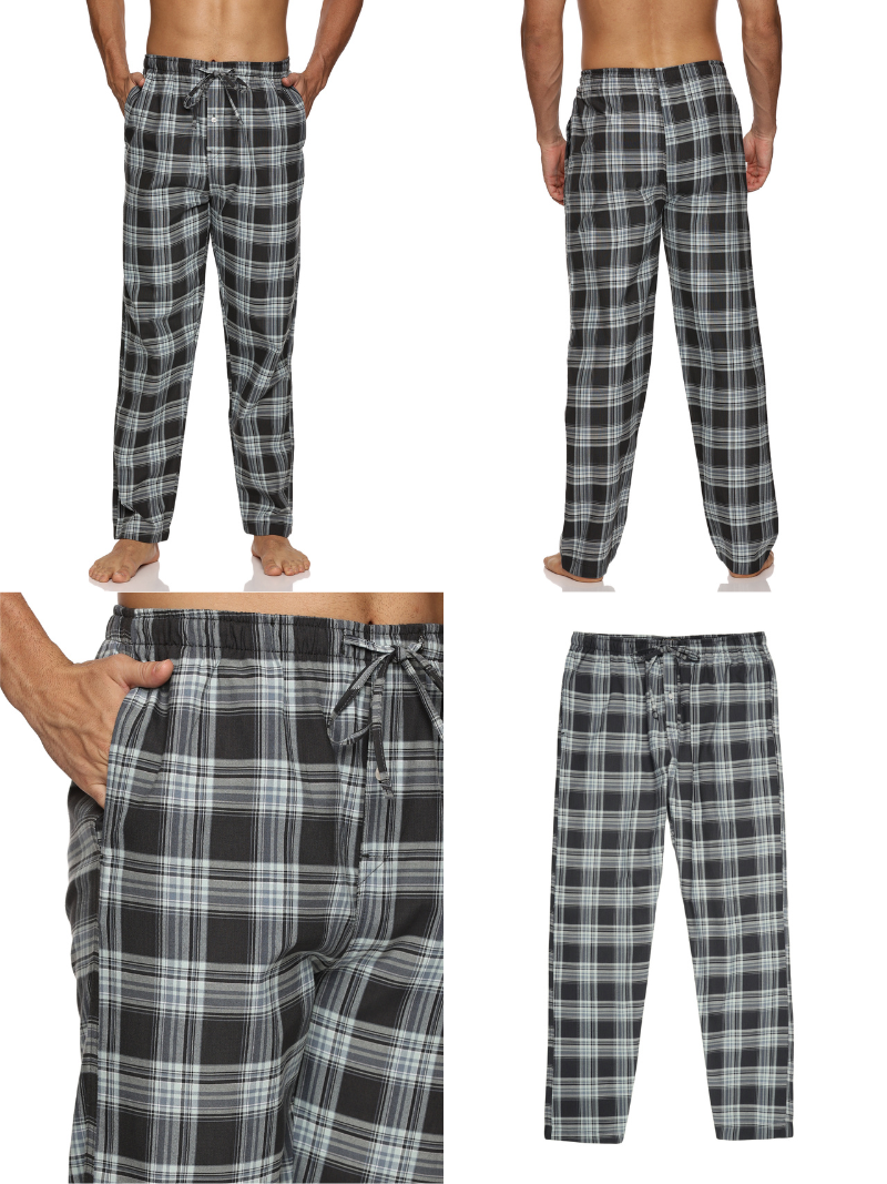 ENOVATE LONDON Men's Lounge Wear Checked Trousers Relaxed Fit