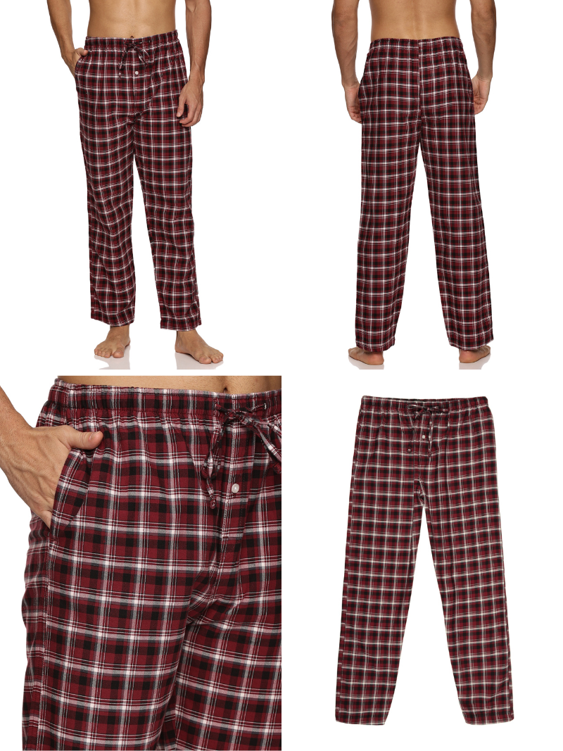 ENOVATE LONDON Men's Lounge Wear Checked Trousers Relaxed Fit
