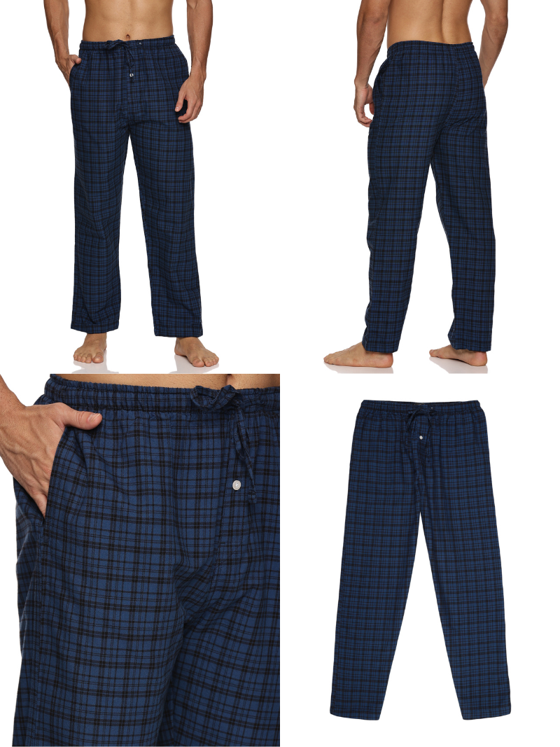 ENOVATE LONDON Men's Lounge Wear Checked Trousers Relaxed Fit