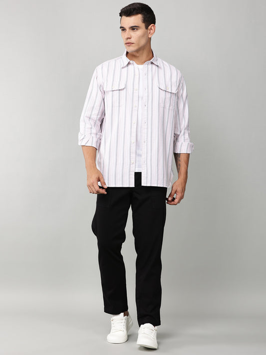 Slate Stripe Double Pocket Shirt