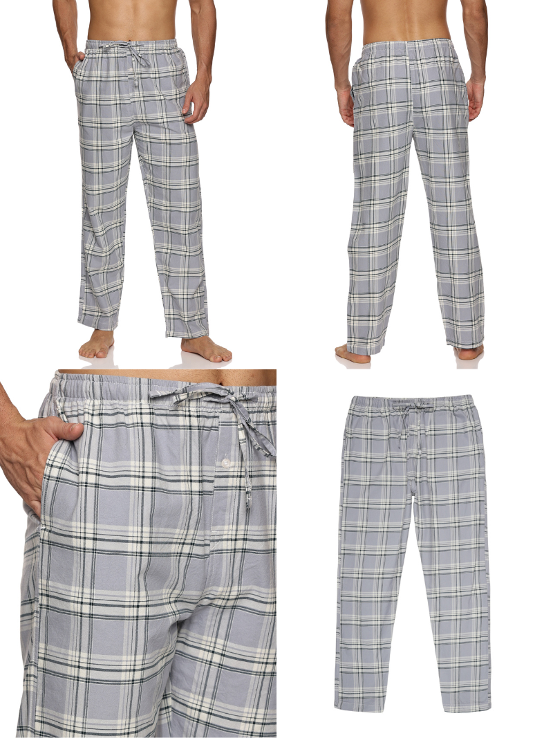 ENOVATE LONDON Men's Lounge Wear Checked Trousers Relaxed Fit