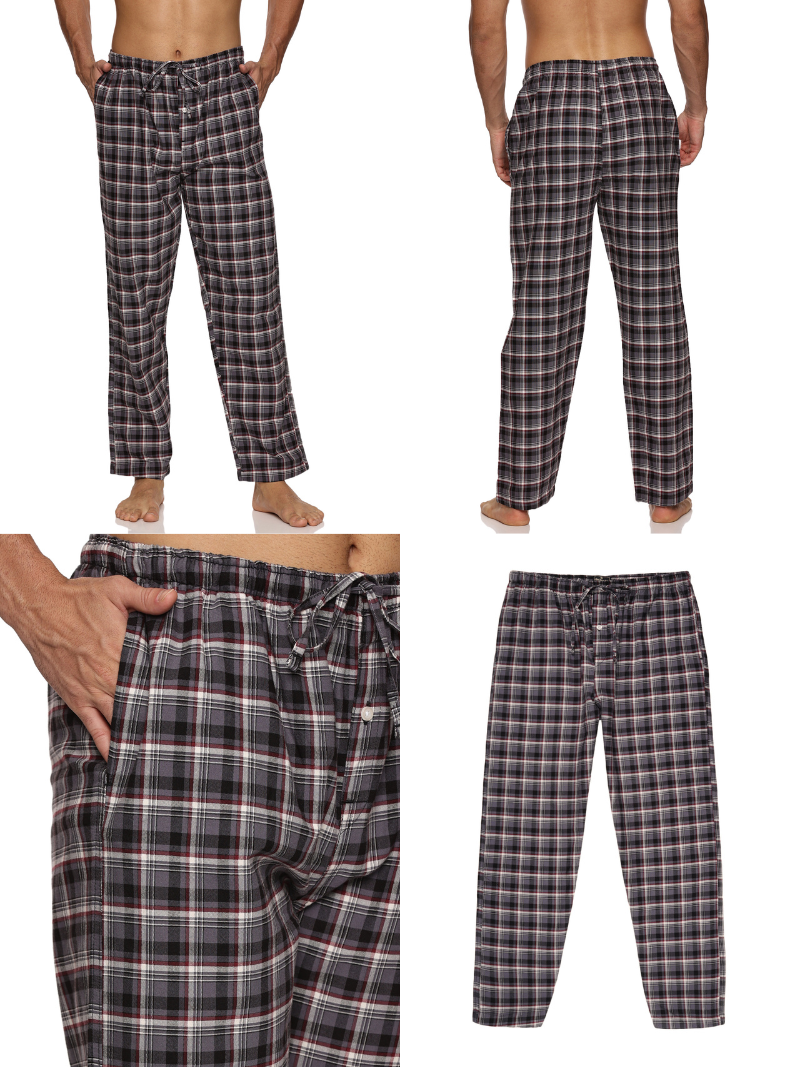 ENOVATE LONDON Men's Lounge Wear Checked Trousers Relaxed Fit